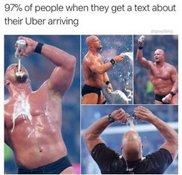 stone cold beers - 97% of people when they get a text about their Uber arriving detayland