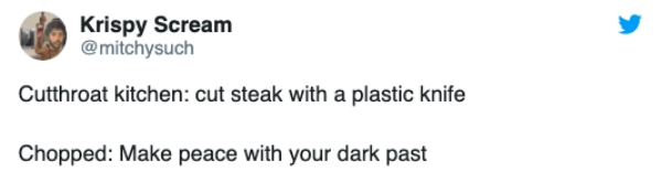 waluigi meme sex - Krispy Scream Cutthroat kitchen cut steak with a plastic knife Chopped Make peace with your dark past
