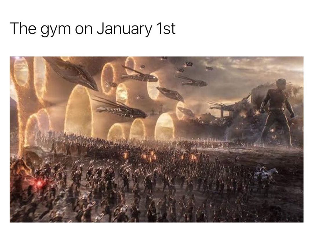 Funny avengers 2020 meme - avengers endgame portals - The gym on January 1st