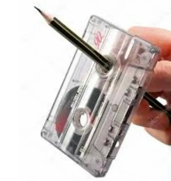 rewind cassette with pencil