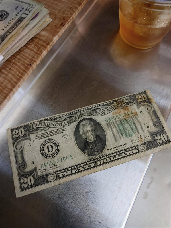 “I’m a bartender and got tipped a 1934 twenty tonight.”