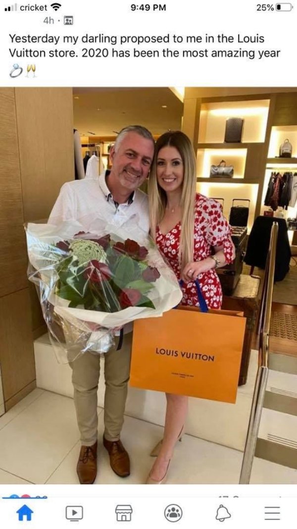 shoulder - cricket 25% 0 4h. Yesterday my darling proposed to me in the Louis Vuitton store. 2020 has been the most amazing year ow Louis Vuitton Bu