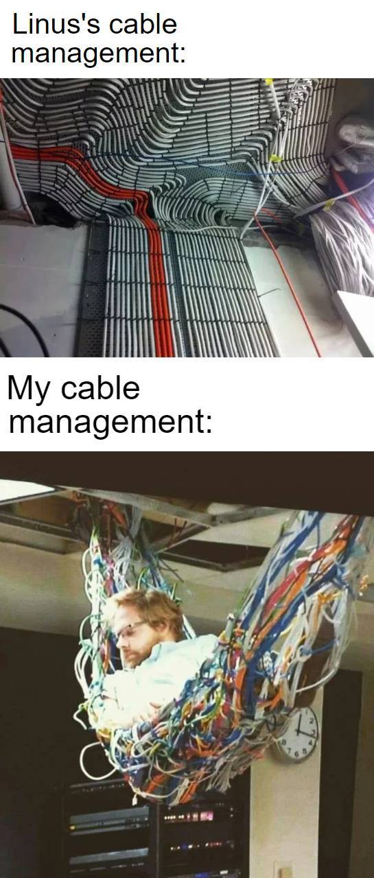 cable management funny - Linus's cable management My cable management