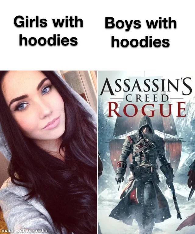 assassin's creed rogue - Girls with Boys with hoodies hoodies Assassin'S Rogue Creed made with mematic