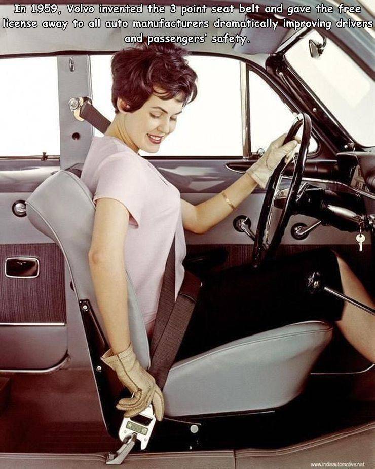 volvo amazon seat belts - In 1959, Volvo invented the 3 point seat belt and gave the free license away to all auto manufacturers dramatically improving drivers and passengers' safety.