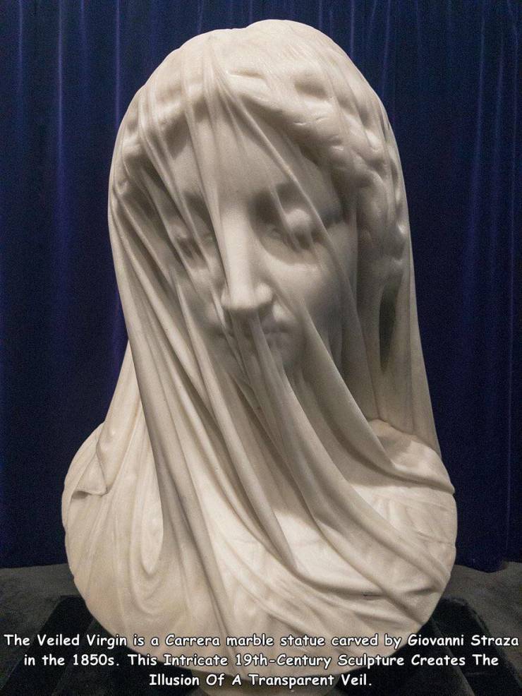 veil sculpture - The Veiled Virgin is a Carrera marble statue carved by Giovanni Straza in the 1850s. This Intricate 19thCentury Sculpture Creates The Illusion Of A Transparent Veil.