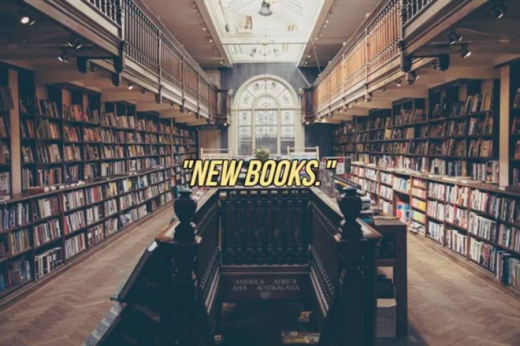 private school library - "New Books." America Africa Asia Mistralasia
