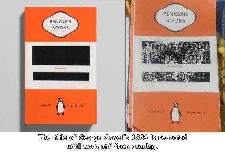 penguin books - Penguin Books Penguin Books Ninet E Four Consti Wwxeridoto Org The title of George Orwell's 1984 is redacted until worn off from reading.