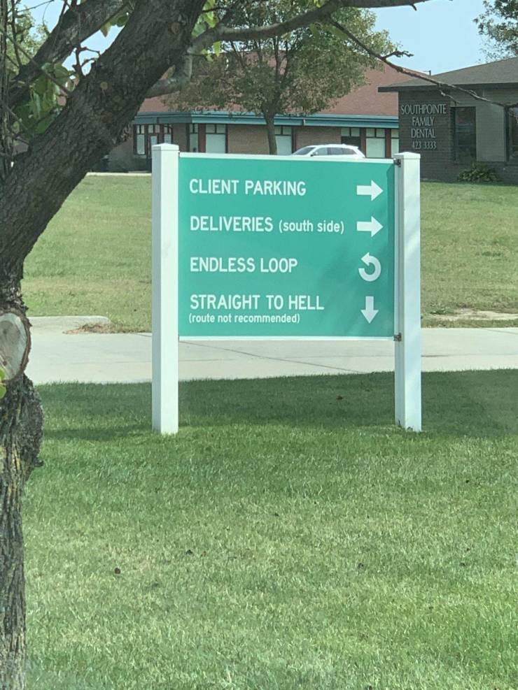 grass - Southpointe Family Dental Client Parking Deliveries south side Endless Loop Straight To Hell route not recommended