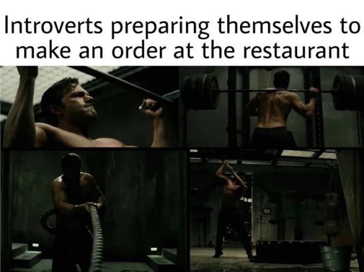 muscle - Introverts preparing themselves to make an order at the restaurant