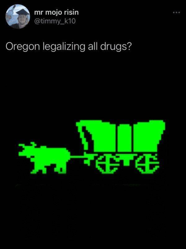 oregon trail meme - mr mojo risin Oregon legalizing all drugs? .