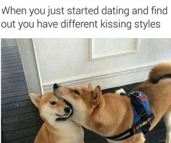 dog eat dog world - When you just started dating and find out you have different kissing styles