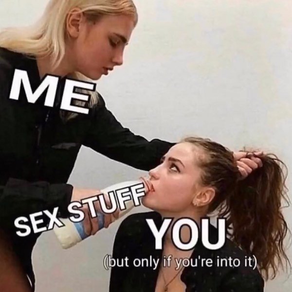 lgbt community memes - Me Sex Stuff You but only if you're into it