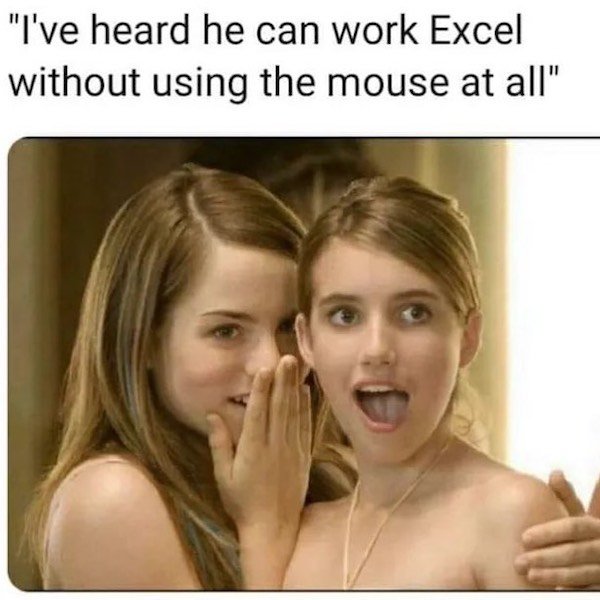 aquamarine 2006 - "I've heard he can work Excel without using the mouse at all"