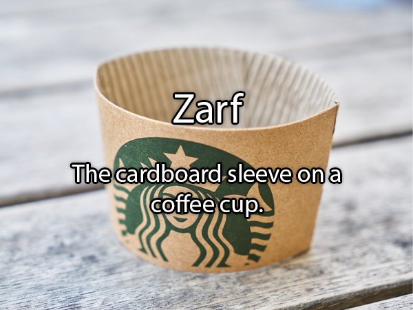 starbucks - Zarf The cardboard sleeve ona coffee cup.
