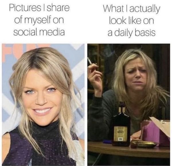 blond - Pictures I of myself on social media What I actually look on a daily basis