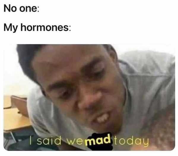 muslim memes - No one My hormones said we mad today