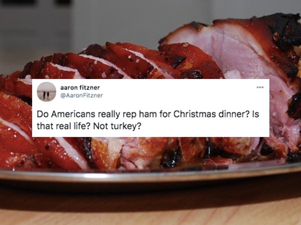 prosciutto - aaron fitzner Fitzner Do Americans really rep ham for Christmas dinner? Is that real life? Not turkey?