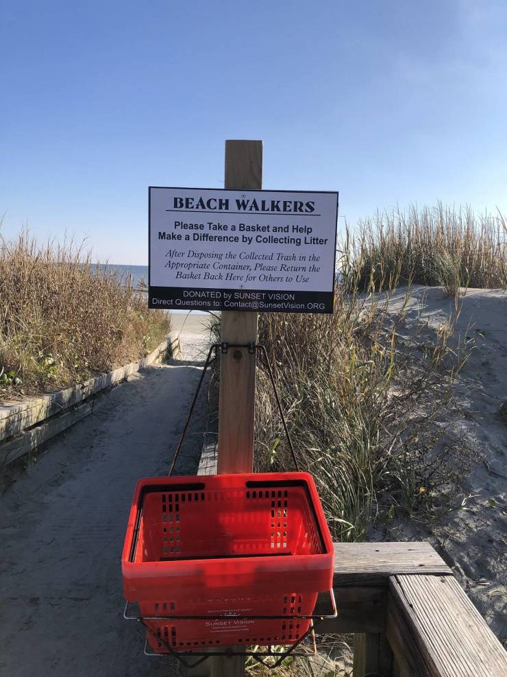 road - Beach Walkers Please Take a Basket and Help Make a Difference by Collecting Litter After Disposing the Collected Trash in the Appropriate Container, Please Return the Basket Back Here for Others to Use Donated by Sunset Vision Direct Questions to C