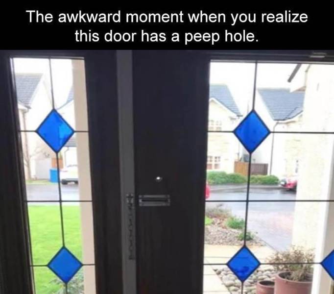 glass - The awkward moment when you realize this door has a peep hole.