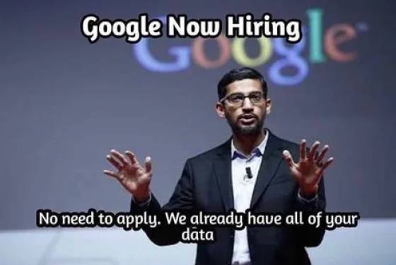 no need to apply we have all your data - Google Now Hiring le Now Hiring le No need to apply. We already have all of your data
