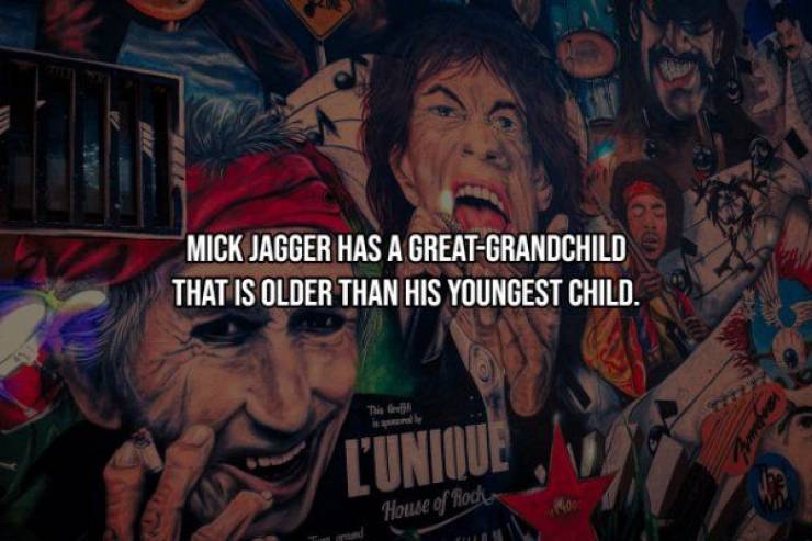 art - Mick Jagger Has A GreatGrandchild That Is Older Than His Youngest Child. Lunique House of Roche