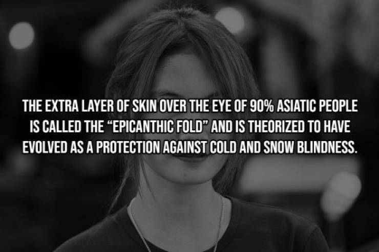 monochrome photography - The Extra Layer Of Skin Over The Eye Of 90% Asiatic People Is Called The Epicanthic Fold" And Is Theorized To Have Evolved As A Protection Against Cold And Snow Blindness.