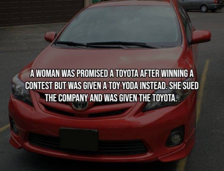 Torque wrench - A Woman Was Promised A Toyota After Winning A Contest But Was Given A Toy Yoda Instead. She Sued The Company And Was Given The Toyota.