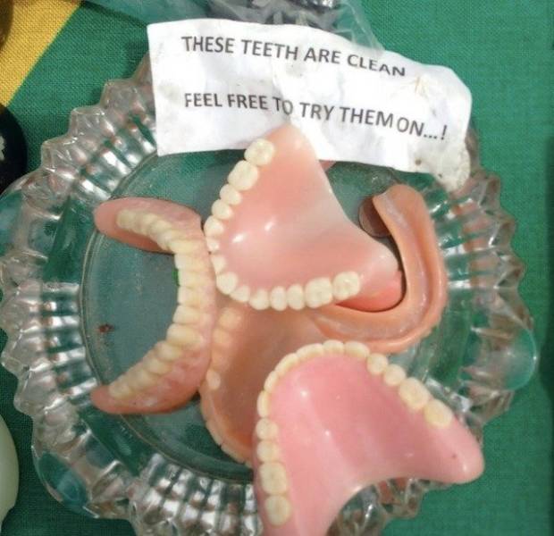 jaw - These Teeth Are Clean Feel Free To Try Them On...!