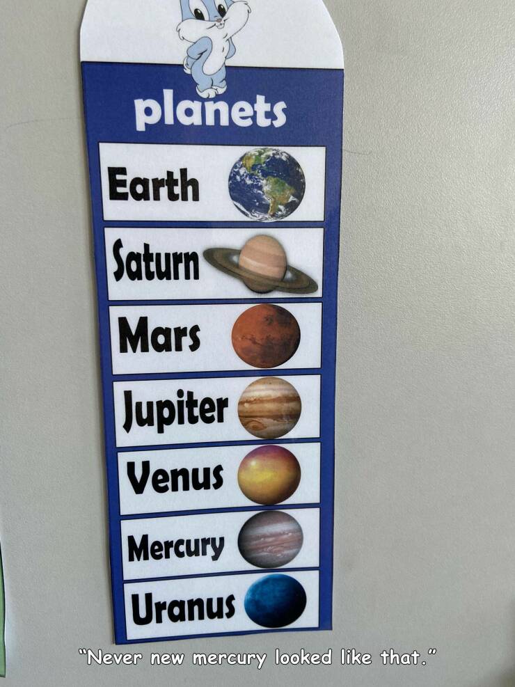 fun randoms - funny photos - planets Earth Saturn Mars Jupiter Venus Mercury Uranus "Never new mercury looked that."