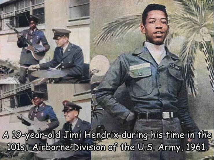 fun randoms - jimi hendrix army - Plan A 19yearold Jimi Hendrix during his time in the 101st Airborne Division of the U.S. Army, 1961.