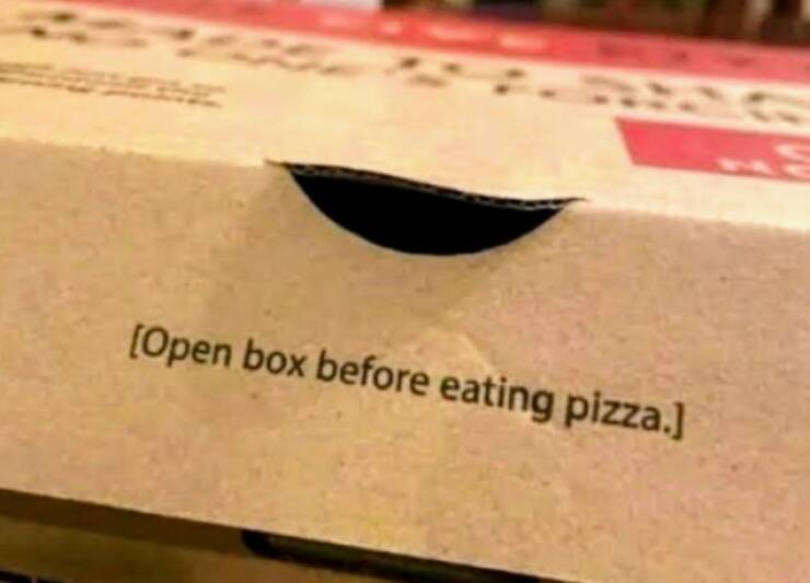 daily dose of randoms - paper - Open box before eating pizza.