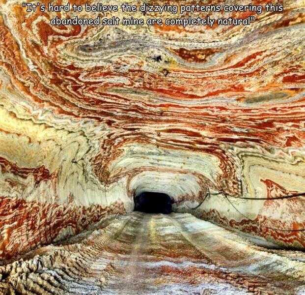 random cool pics - geology - "It's hard to believe the dizzying patterns covering this abandoned salt mine are completely natural"