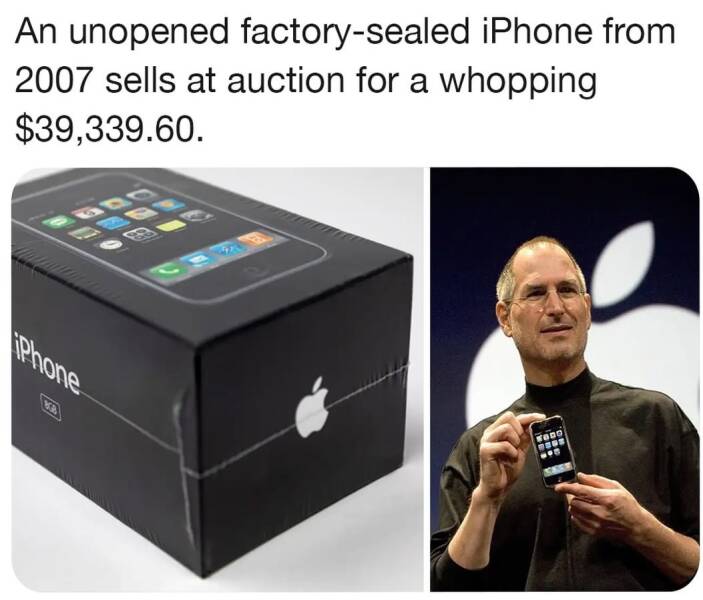 monday morning randomness - steve jobs - An unopened factorysealed iPhone from 2007 sells at auction for a whopping $39,339.60. Phone Ber For Befe