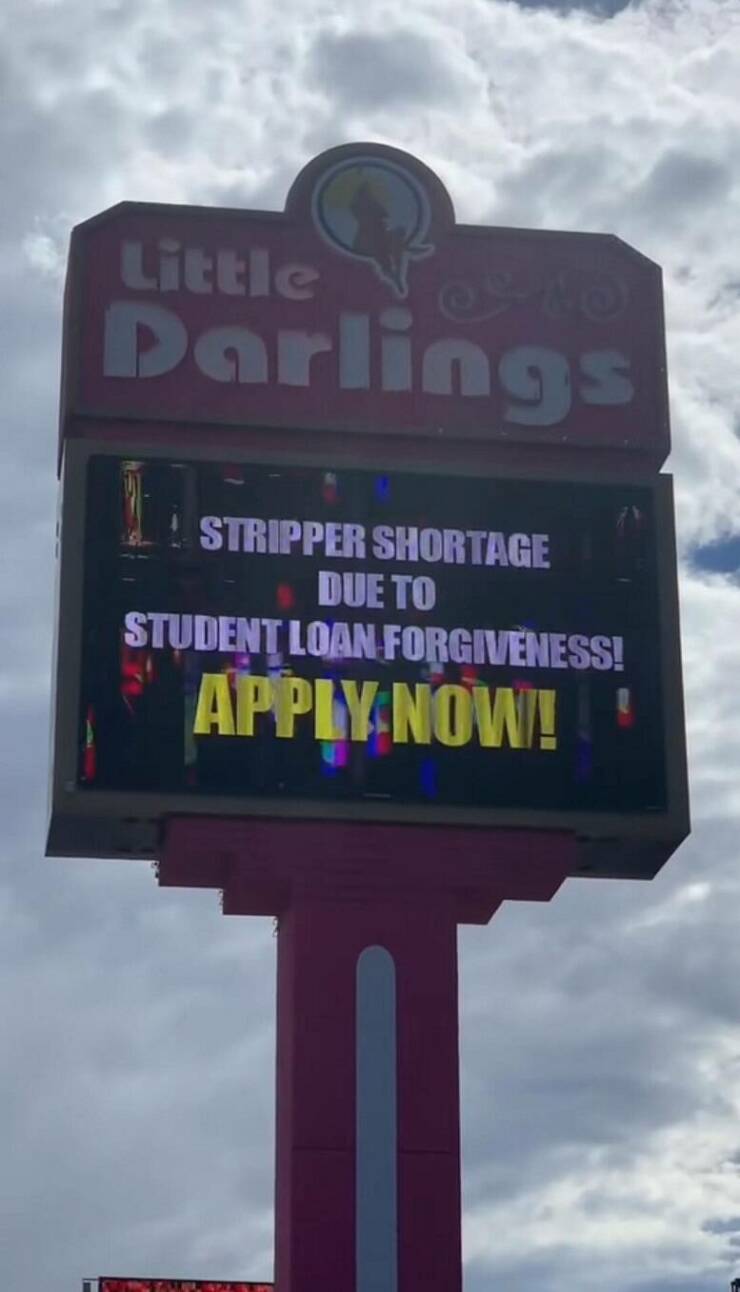 monday morning randomness - sky - Little Darlings Stripper Shortage Due To Student Loan Forgiveness! Apply Now!