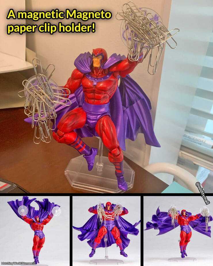 monday morning randomness - action figure - Amagnetic Magneto paper clip holder! Matching WorldHumvee 13