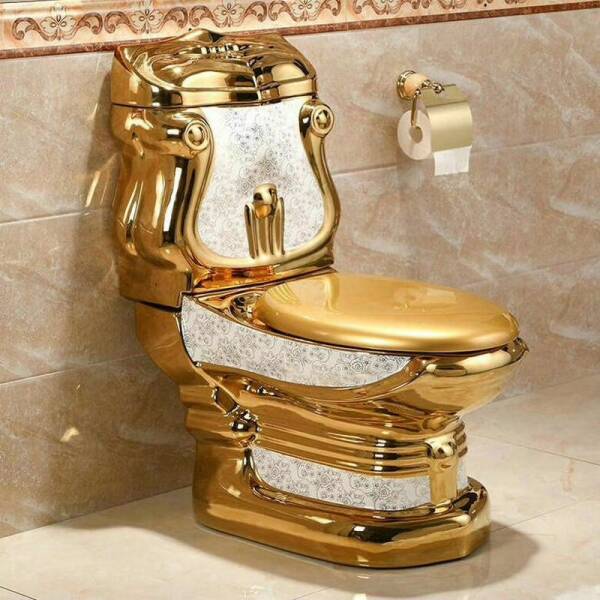 random pics - golden toilet