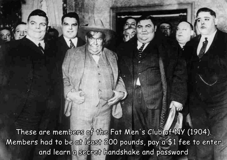 fun random pics -  fat mens clubs - These are members of the Fat Men's Club of Ny 1904. Members had to be at least 200 pounds, pay a $1 fee to enter and learn a secret handshake and password