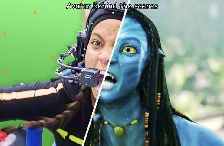 fun random pics -  avatar 2 making - Avatar behind the scenes Zoe rt