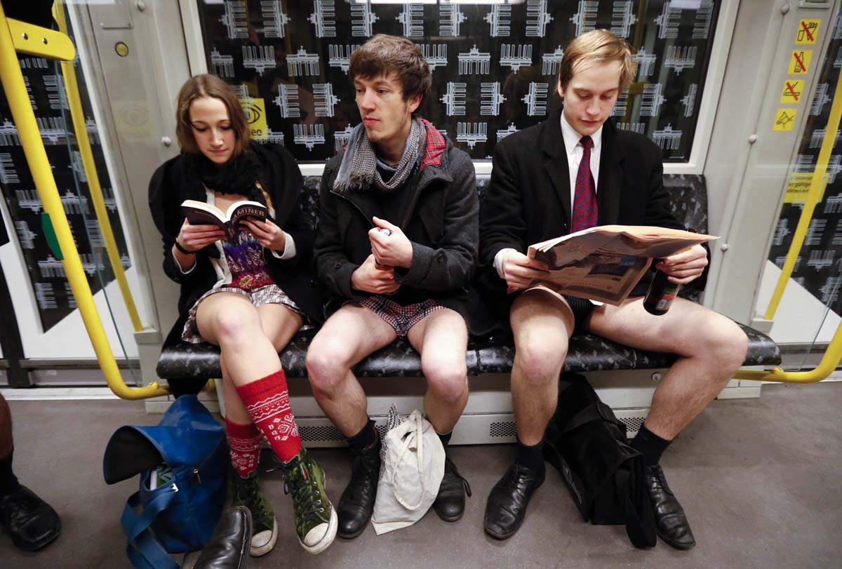no pants subway ride in New York City subway - people with no pants - A 9 Miner
