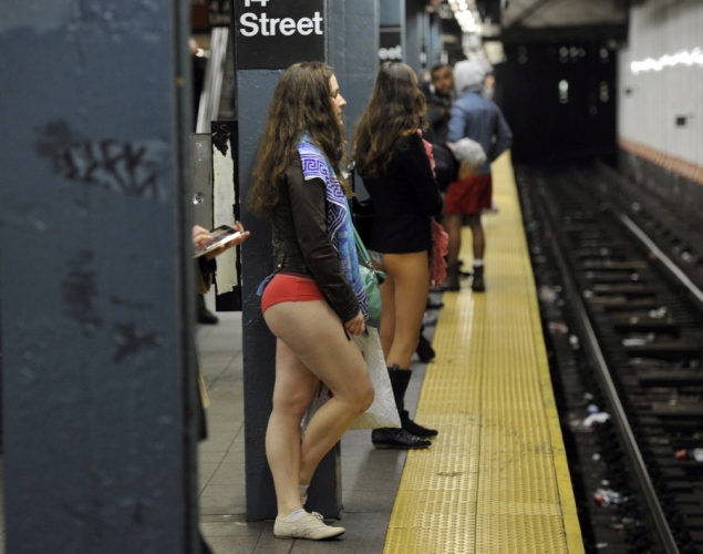 no pants subway ride in New York City subway - no pants on nyc subway - Street