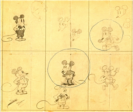 first drawing of mickey mouse