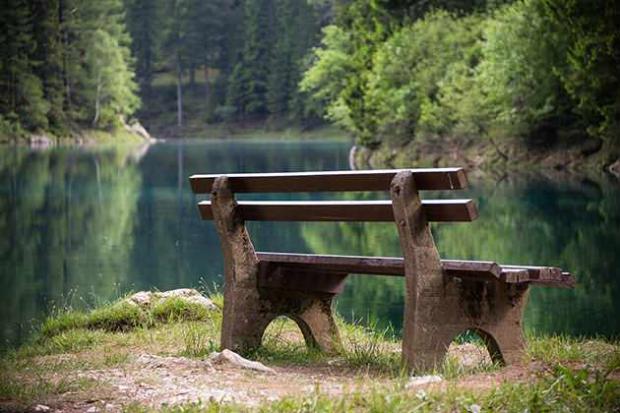 This is Green Lake in Styria, Austria--a beautiful place complete with relaxing benches, quaint bridges and meandering paths.
