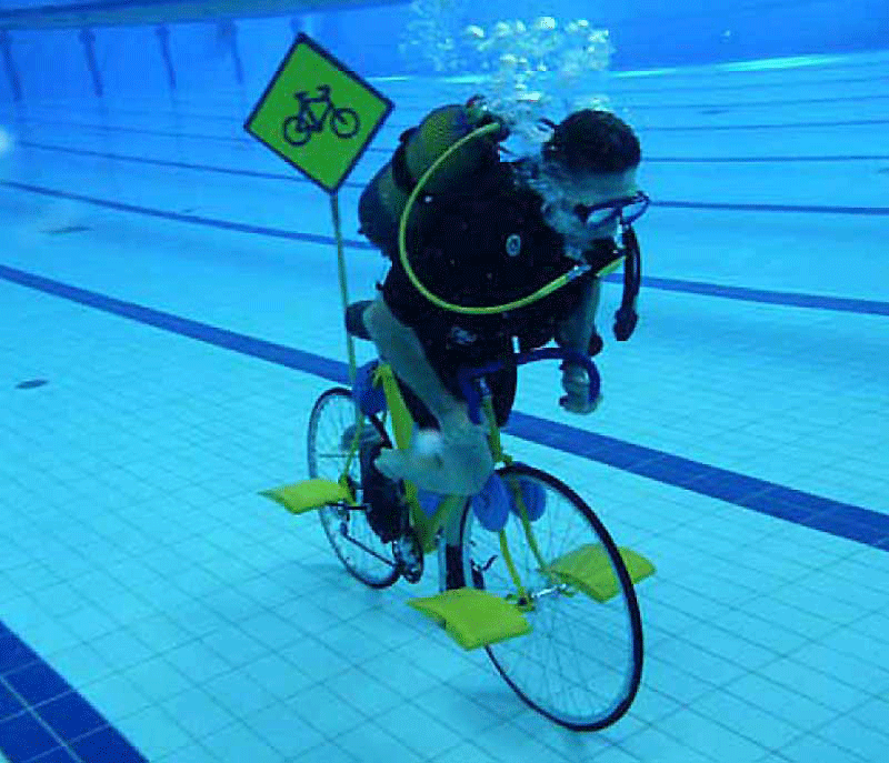 Underwater Bicycling, longest distance, 3.03 kilometers, Coimbra, Portugal, September 2011
