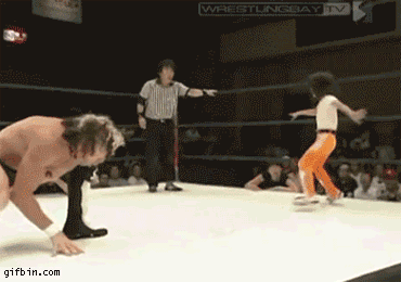 That time a heel fought dirty when wrestling a little girl.