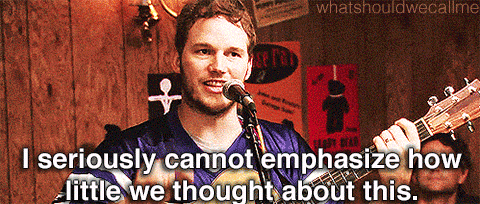 andy gif parks and rec - whatshouldwecallme I seriously cannot emphasize how little we thought about this.