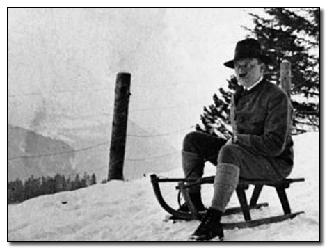 Hitler on a sled