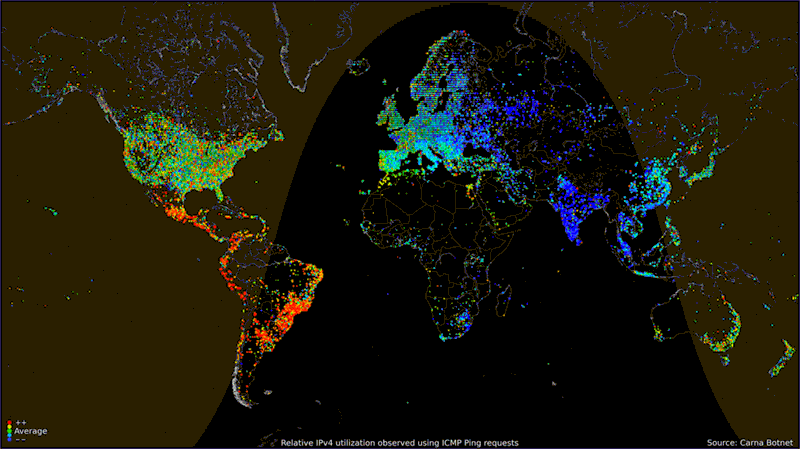 Internet usage during night and day