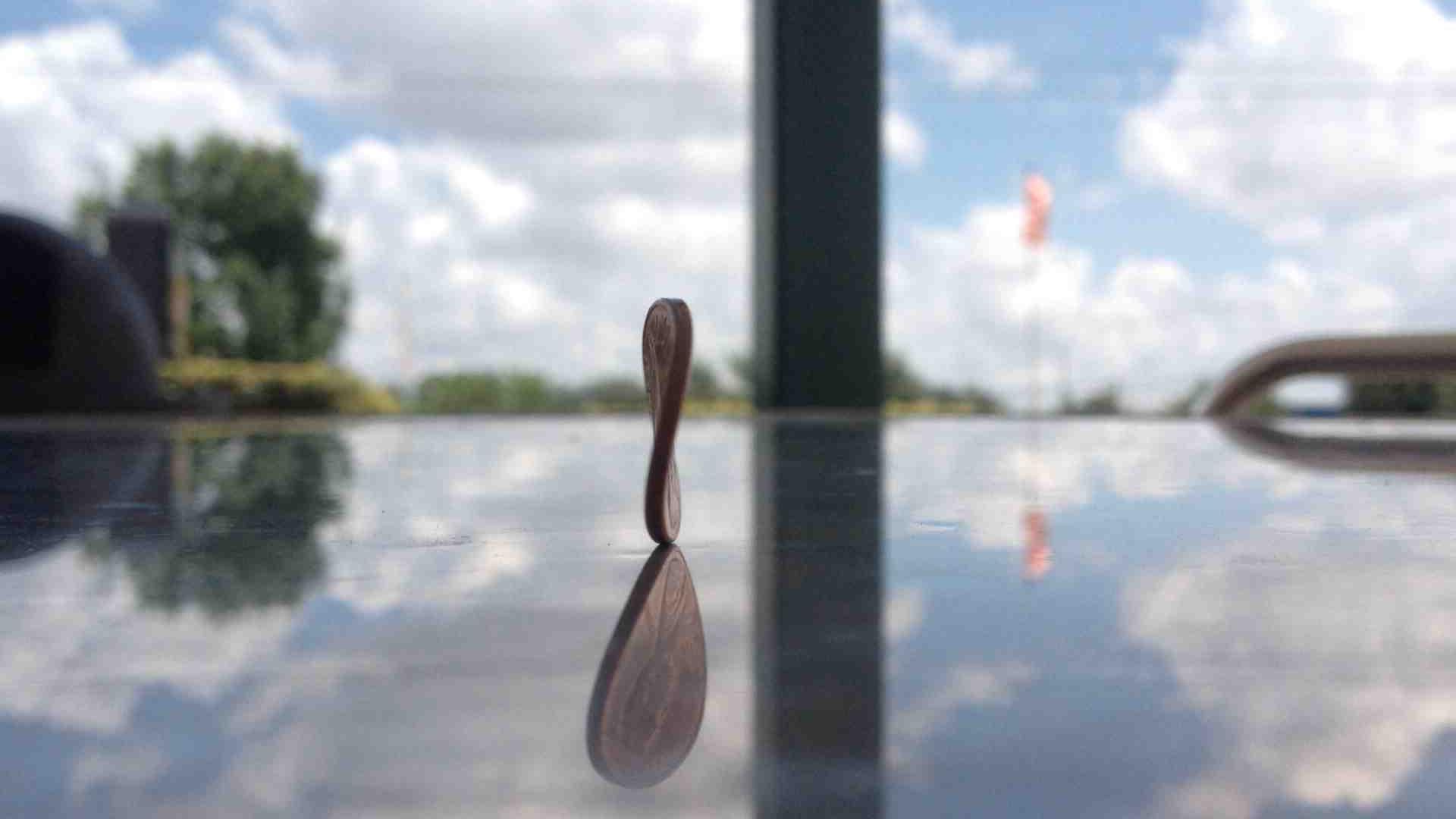 A spinning penny