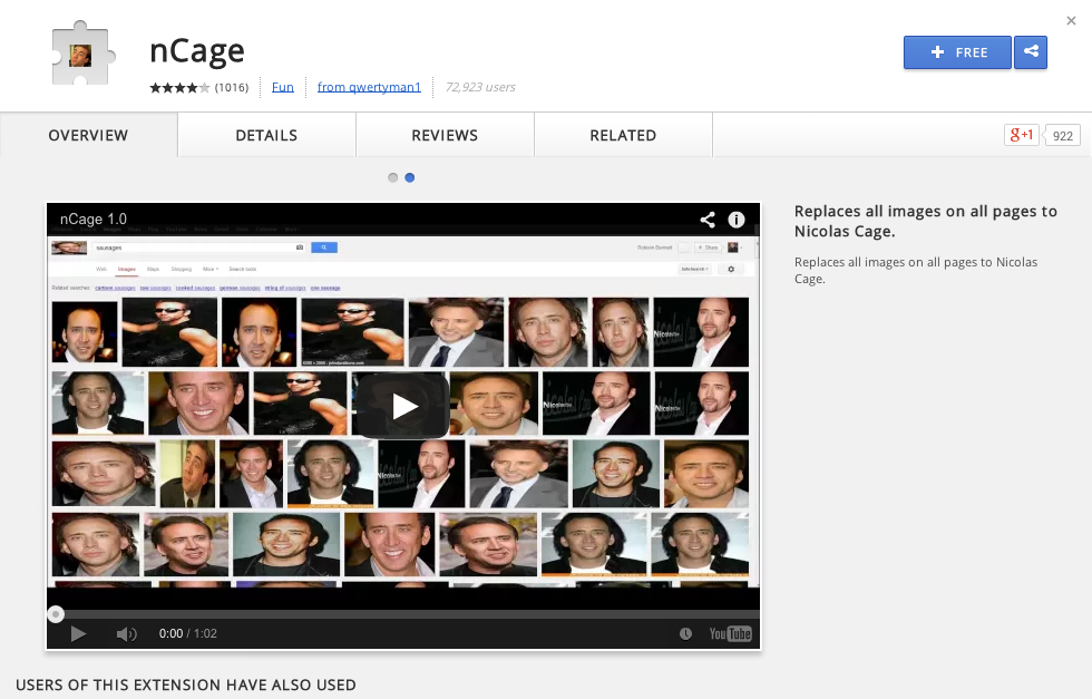 <a href="https://chrome.google.com/webstore/detail/ncage/hnbmfljfohghaepamnfokgggaejlmfol?hl=en-US" target="_blank">This app</a> replaces all pics on your friend's computer with pics of Nic Cage. 